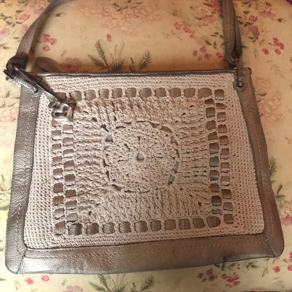 Fun Brighton purse!  Crochet detail...neutral.